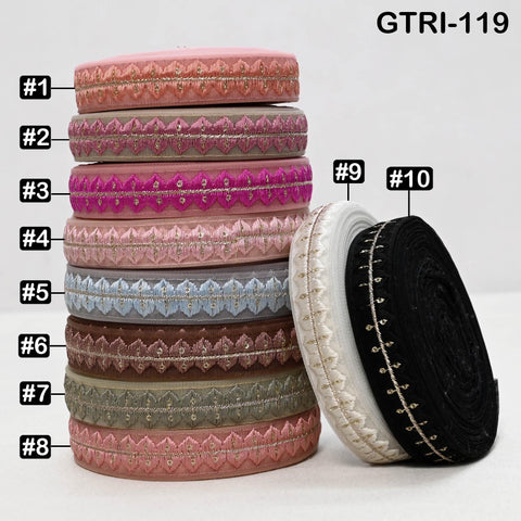 9 Yard Embroidered Costume Crafting Gift Wrapping Ribbon Christmas Trim Indian Trimming Sewing Dress Making Laces Home Cushion Decor Border