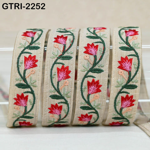 9 Yard 3cm Embroidery Ribbon for Kids Crafting Sewing Costumes Dog Collar Tote Bags, Lampshades, Holidays Decor Embroidered Embellishment