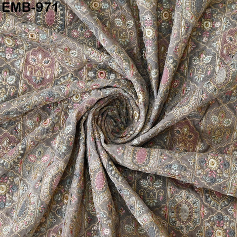 Beige Embroidery Velvet Fabric by the yard Wedding Dress Regency Reticules Victorian Handbags, Clutches, Marie Antoinette Junk Journal