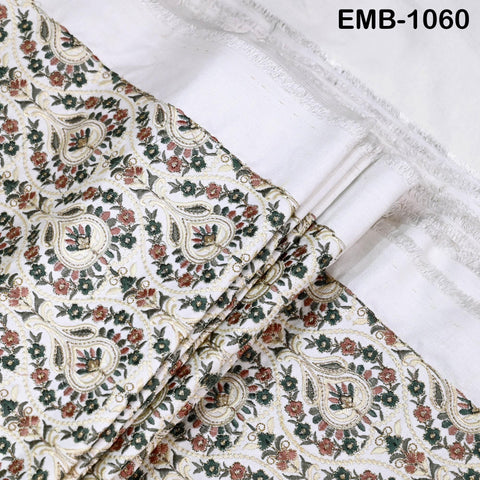 Indian Embroidery Fabric by the yard Embroidered Wedding Costumes Fabric Regency Reticules Victorian Handbags Marie Antoinette Junk Journals