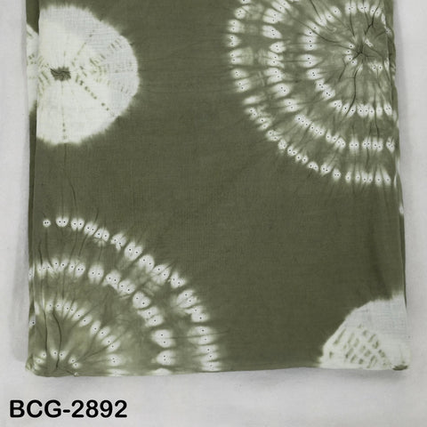 2.5 Yards Hand-Dyed Shibori Cotton Fabric, Moss Green Tie-Dye, Soft Medium-Weight, Sewing Craft Cloth