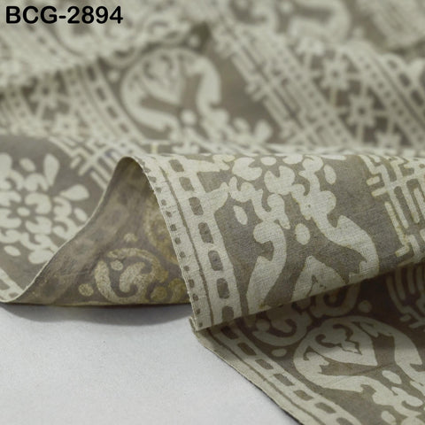 3.5 Yards Hand-Dyed Shibori Cotton Fabric, Greyish Brown Tie-Dye, Soft Medium-Weight, Sewing Craft Cloth