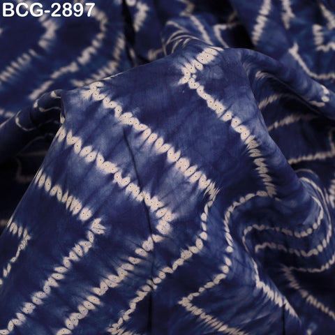 Hand Dyed Indigo Shibori Cotton Fabric: Soft Medium Weight, 44" Width (1 Yard)