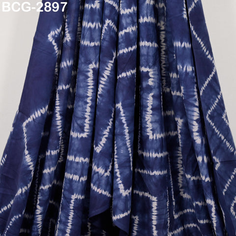 Hand Dyed Indigo Shibori Cotton Fabric: Soft Medium Weight, 44" Width (1 Yard)