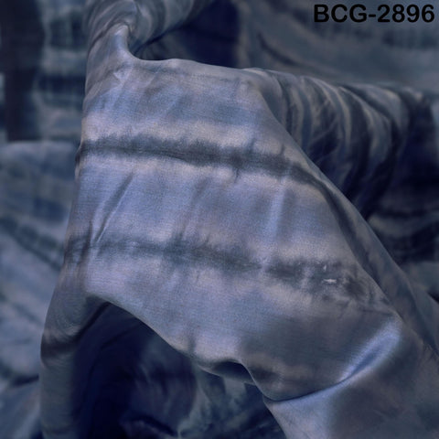 Blue Indian Shibori Tie-Dye Hand-Printed, Hand-Dyed Cotton-Silk fabric by the Yard, Sewing, Crafting Curtains Summer Dresses Women's Apparel