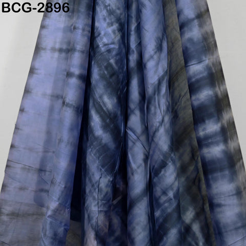 Blue Indian Shibori Tie-Dye Hand-Printed, Hand-Dyed Cotton-Silk fabric by the Yard, Sewing, Crafting Curtains Summer Dresses Women's Apparel