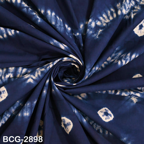 Hand Dyed Indigo Shibori Cotton Fabric: Soft Medium Weight, 44" Width (1 Yard)