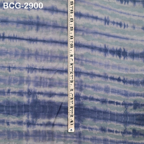 Blue Shibori Tie-Dye Cotton Silk Fabric by Yard, Hand-Printed Sewing Crafting Apparel