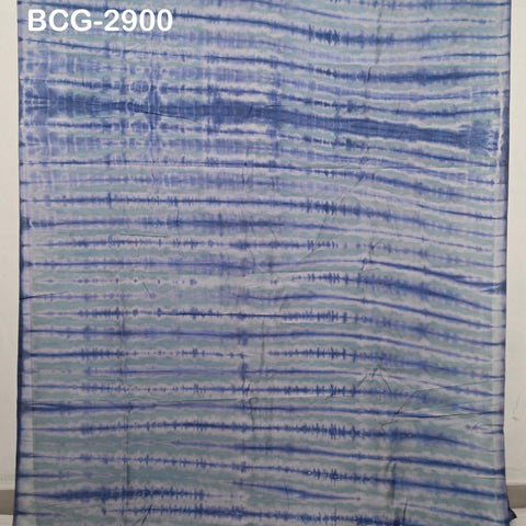 Blue Shibori Tie-Dye Cotton Silk Fabric by Yard, Hand-Printed Sewing Crafting Apparel