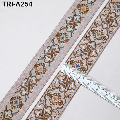 9 Yard Embroidery Fabric 6CM Trim Dresses Sewing Indian Embellishments DIY Crafting Wear Saree Sari Border Embroidered Ribbon Dress Costumes