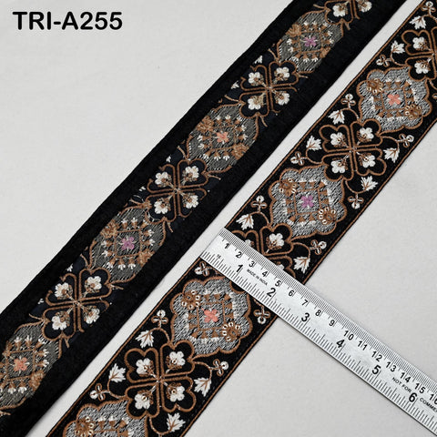 9 Yard Indian Embroidered Trim for Dresses, Sarees, Costumes – 6CM Wide Border