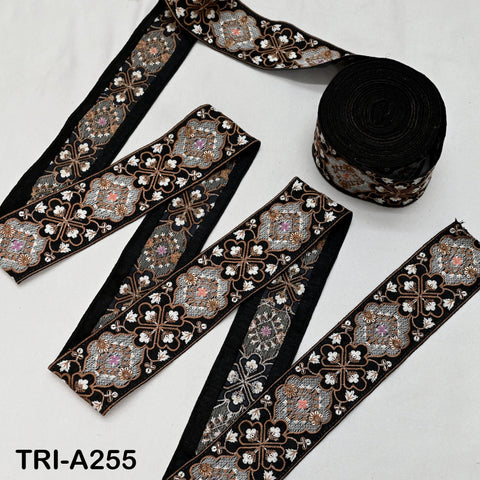 9 Yard Indian Embroidered Trim for Dresses, Sarees, Costumes – 6CM Wide Border