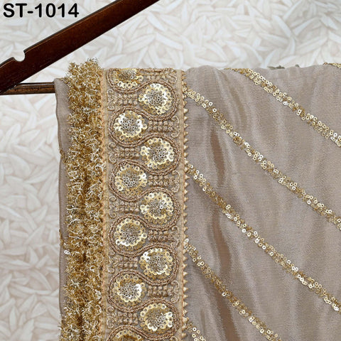 Beige Dupatta Women Chiffon Bridal Veil Handmade Wedding lehenga Heavy Chunni Gota Patti Sequin Scarf Indian Dress Gift Her Bridesmaid