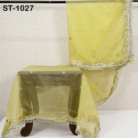 Gotta Patti Dupatta Hand Embroidery Organza Custom Designer Bridal Wedding Lehenga Women Chunni Veil Scarf Crafting Dress Gifts for Wife