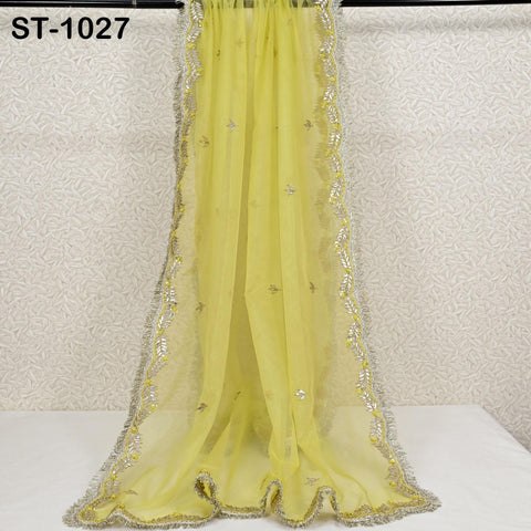 Gotta Patti Dupatta Hand Embroidery Organza Custom Designer Bridal Wedding Lehenga Women Chunni Veil Scarf Crafting Dress Gifts for Wife