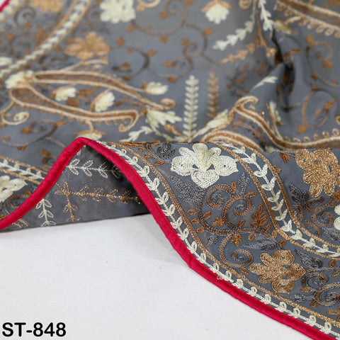 Indian Dupatta Embroidered Georgette Long Chunni, Embroidered Bridal Veil Lehenga Head Scarf Festival Punjabi Dress Matching Stoles Gift Her