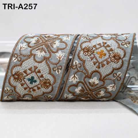 9 Yard Embroidery Fabric 6CM Trim Dresses Sewing Indian Embellishments DIY Crafting Wear Saree Sari Border Embroidered Ribbon Dress Costumes
