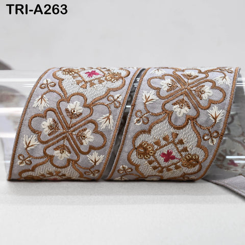 9 Yard Embroidery Fabric 6CM Trim Dresses Sewing Indian Embellishments DIY Crafting Wear Saree Sari Border Embroidered Ribbon Dress Costumes