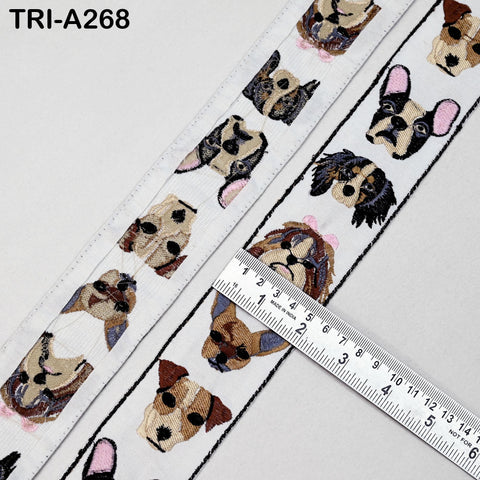 9 Yard White Embroidery Trim, Dog Faces, Victorian Handbags, Journal Decor, 2 Inch Wide