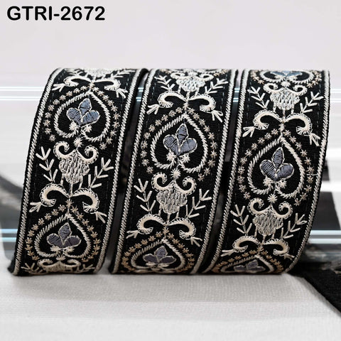 9 Yard Embroidery 3cm Ribbons Fabric Trim Indian Embroidered DIY Crafting Border Sewing Beach Tote Bag Shoe Making Costume Holiday Ornaments