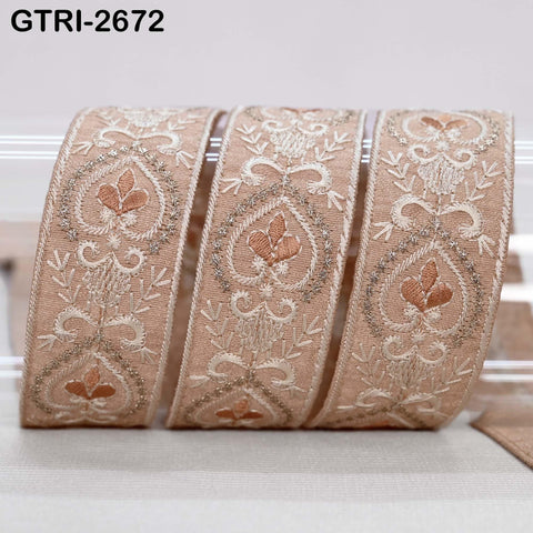 9 Yard Embroidery 3cm Ribbons Fabric Trim Indian Embroidered DIY Crafting Border Sewing Beach Tote Bag Shoe Making Costume Holiday Ornaments