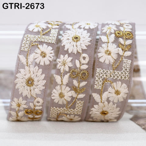 9 Yard Embroidery Ribbon for Kids Crafting Sewing Costumes Dog Collar Tote Bags, Lampshades, Holidays Decor Embroidered Embellishment 3cm