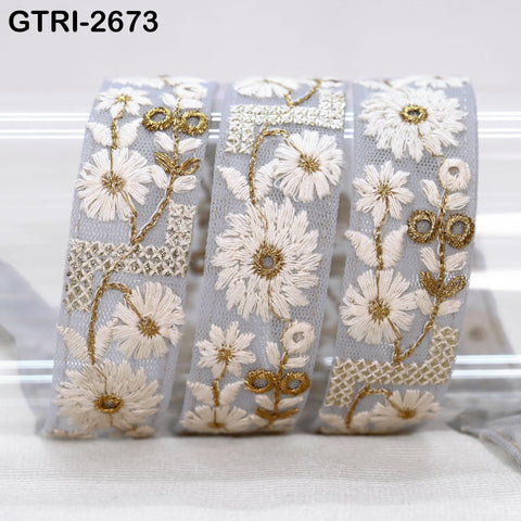 9 Yard Embroidery Ribbon for Kids Crafting Sewing Costumes Dog Collar Tote Bags, Lampshades, Holidays Decor Embroidered Embellishment 3cm