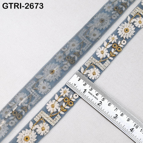 9 Yard Embroidery Ribbon for Kids Crafting Sewing Costumes Dog Collar Tote Bags, Lampshades, Holidays Decor Embroidered Embellishment 3cm