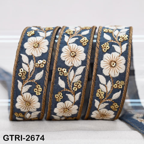 9 Yard 3cm Embroidery Ribbon for Kids Crafting Sewing Costumes Dog Collar Tote Bags, Lampshades, Holidays Decor Embroidered Embellishment