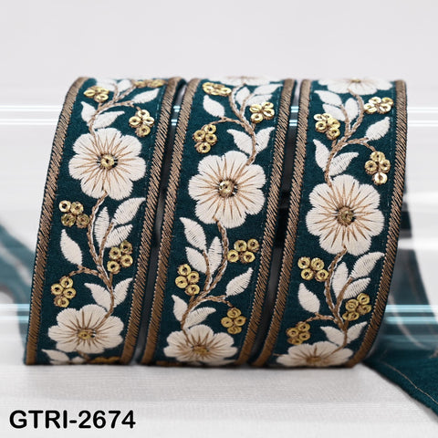 9 Yard 3cm Embroidery Ribbon for Kids Crafting Sewing Costumes Dog Collar Tote Bags, Lampshades, Holidays Decor Embroidered Embellishment