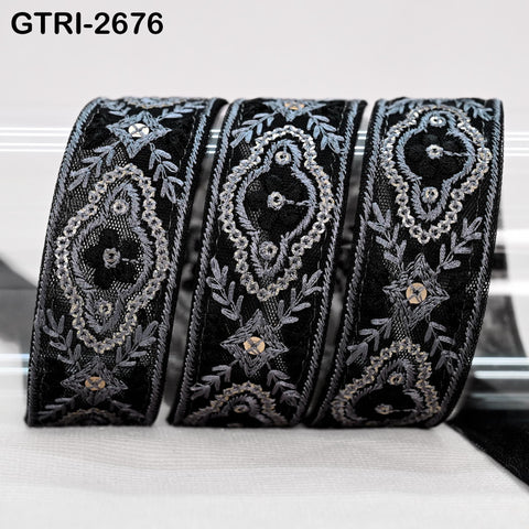 9 Yard Embroidery Ribbon for Kids Crafting Sewing Costumes Dog Collar Tote Bags, Lampshades, Holidays Decor Embroidered Embellishment 3cm