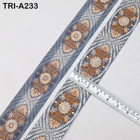 9 Yard Embroidery Fabric 6CM Trim Dresses Sewing Indian Embellishments DIY Crafting Wear Saree Sari Border Embroidered Ribbon Dress Costumes