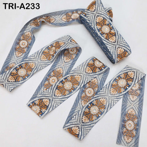 9 Yard Embroidery Fabric 6CM Trim Dresses Sewing Indian Embellishments DIY Crafting Wear Saree Sari Border Embroidered Ribbon Dress Costumes