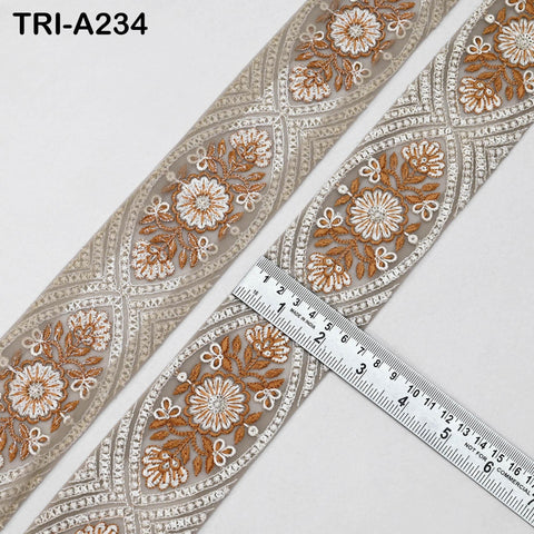 9 Yard Embroidery Fabric 6CM Trim Dresses Sewing Indian Embellishments DIY Crafting Wear Saree Sari Border Embroidered Ribbon Dress Costumes