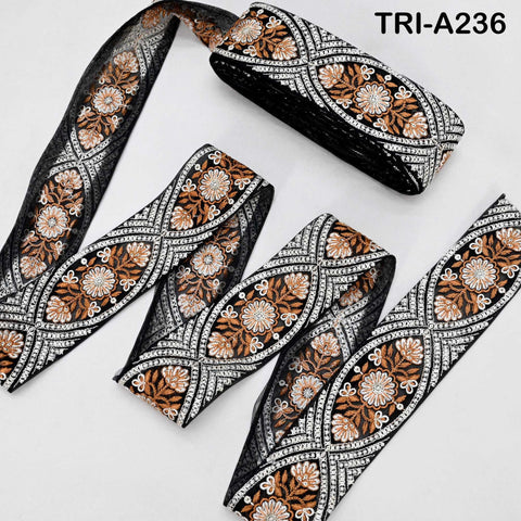 9 Yard Embroidery Fabric 6CM Trim Dresses Sewing Indian Embellishments DIY Crafting Wear Saree Sari Border Embroidered Ribbon Dress Costumes