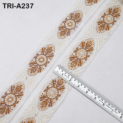 9 Yard Embroidery Fabric 6CM Trim Dresses Sewing Indian Embellishments DIY Crafting Wear Saree Sari Border Embroidered Ribbon Dress Costumes