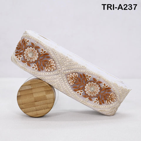 9 Yard Embroidery Fabric 6CM Trim Dresses Sewing Indian Embellishments DIY Crafting Wear Saree Sari Border Embroidered Ribbon Dress Costumes