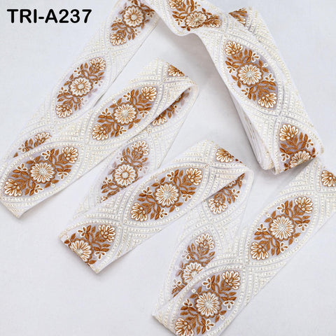 9 Yard Embroidery Fabric 6CM Trim Dresses Sewing Indian Embellishments DIY Crafting Wear Saree Sari Border Embroidered Ribbon Dress Costumes