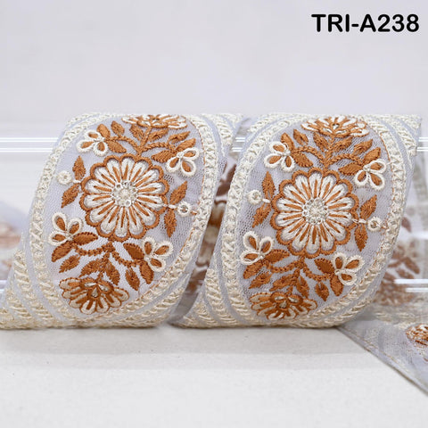9 Yard Embroidery Fabric 6CM Trim Dresses Sewing Indian Embellishments DIY Crafting Wear Saree Sari Border Embroidered Ribbon Dress Costumes