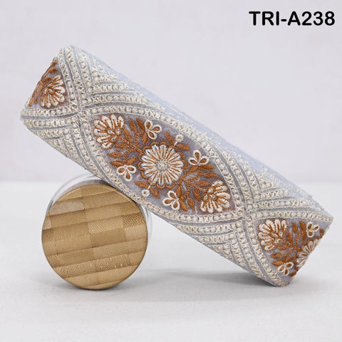 9 Yard Embroidery Fabric 6CM Trim Dresses Sewing Indian Embellishments DIY Crafting Wear Saree Sari Border Embroidered Ribbon Dress Costumes