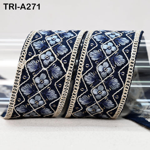 9 Yard Indian Embroidery Ribbons Fabric Trim Embellishments DIY Crafting Sewing Saree Indian Sari Border Embroidered Decorative Tapes 5cm
