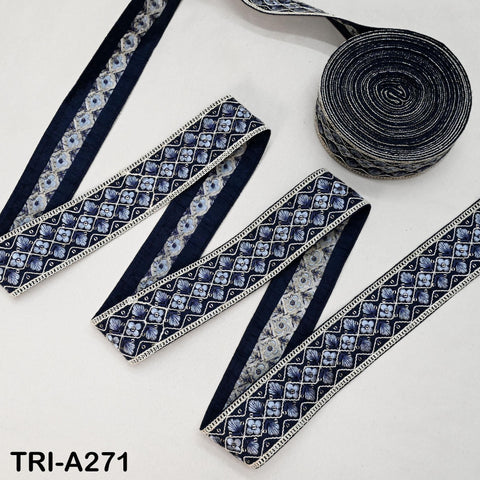 9 Yard Indian Embroidery Ribbons Fabric Trim Embellishments DIY Crafting Sewing Saree Indian Sari Border Embroidered Decorative Tapes 5cm