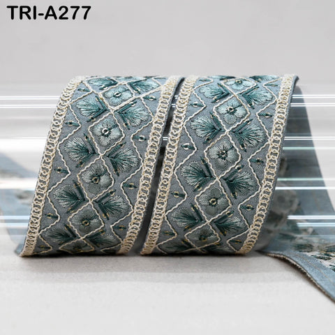 9 Yard Indian Embroidery Ribbons Fabric Trim Embellishments DIY Crafting Sewing Saree Indian Sari Border Embroidered Decorative Tapes 5cm