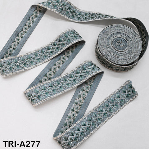 9 Yard Indian Embroidery Ribbons Fabric Trim Embellishments DIY Crafting Sewing Saree Indian Sari Border Embroidered Decorative Tapes 5cm