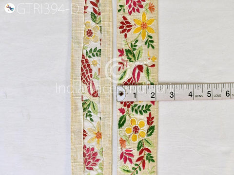 9 Yard Red Embroidered Peacock Indian Border Crafting Fabric Ribbons Saree Sewing Decorative Trim Embellishment Dress Trimmings