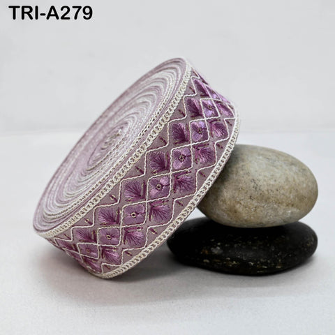 9 Yard Indian Embroidery Ribbons Fabric Trim Embellishments DIY Crafting Sewing Saree Indian Sari Border Embroidered Decorative Tapes 5cm