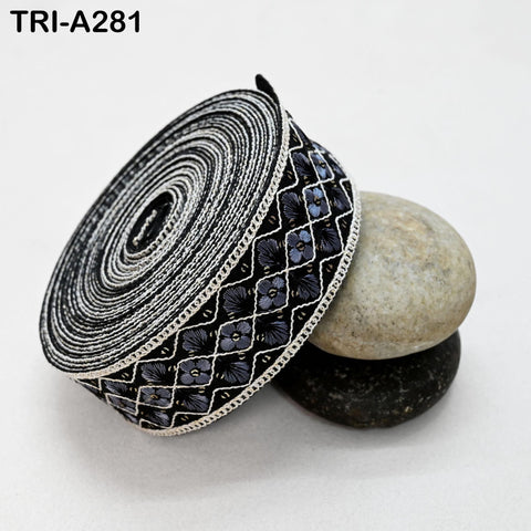 9 Yard Indian Embroidery Ribbons Fabric Trim Embellishments DIY Crafting Sewing Saree Indian Sari Border Embroidered Decorative Tapes 5cm