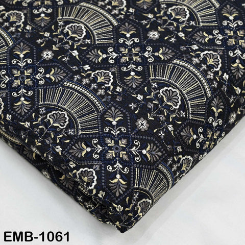 Embroidered Fabric Sewing DIY Crafting by the yard Indian Embroidery Wedding Dress Costumes Dolls Bags Cushion Covers Table Runners Blouses