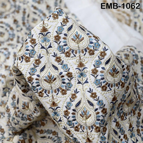 Indian Embroidery Fabric by the yard Embroidered Wedding Costumes Fabric Regency Reticules Victorian Handbags Marie Antoinette Junk Journals