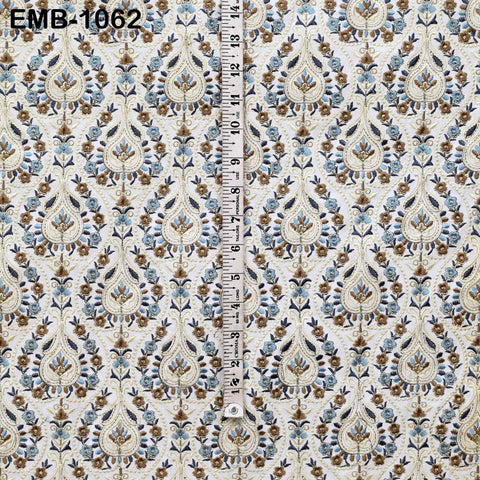 Indian Embroidery Fabric by the yard Embroidered Wedding Costumes Fabric Regency Reticules Victorian Handbags Marie Antoinette Junk Journals